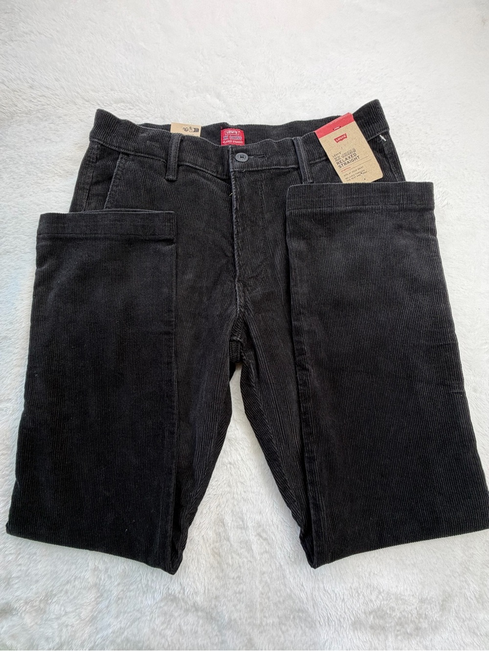 Levi's Men's Black Corduroy Trousers with Tags